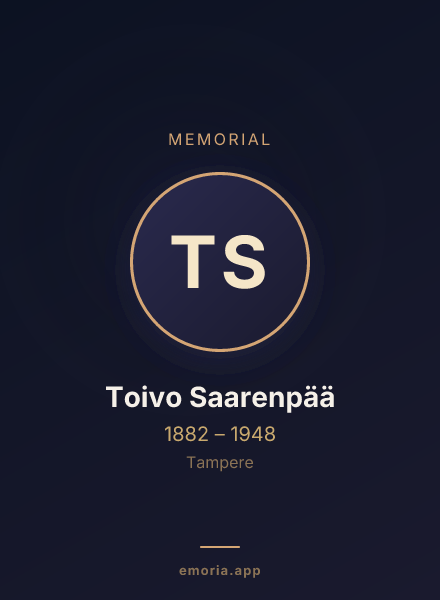 Memorial portrait of Toivo Saarenpää