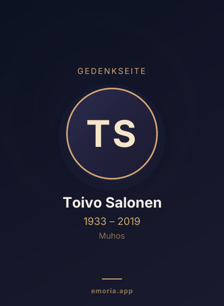 Gedenkportrait von Toivo Salonen