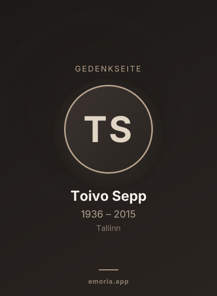 Gedenkportrait von Toivo Sepp