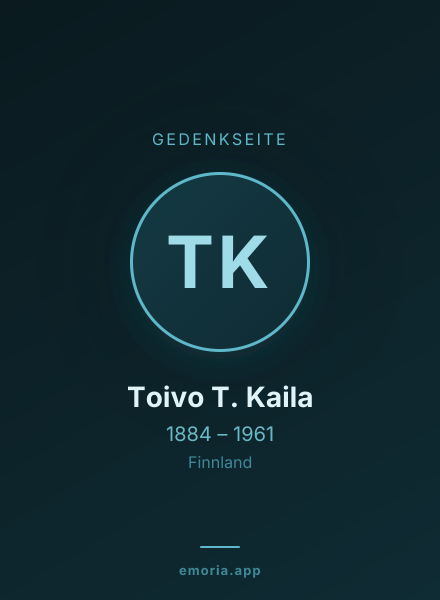 Gedenkportrait von Toivo T. Kaila