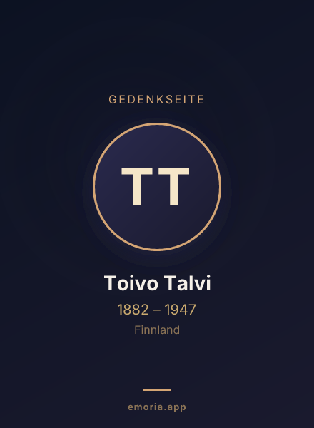 Gedenkportrait von Toivo Talvi