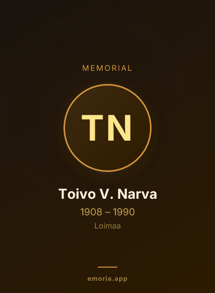 Memorial portrait of Toivo V. Narva