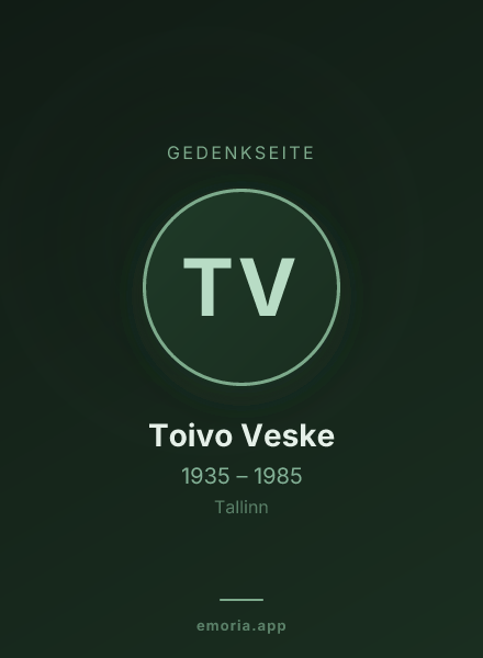 Gedenkportrait von Toivo Veske
