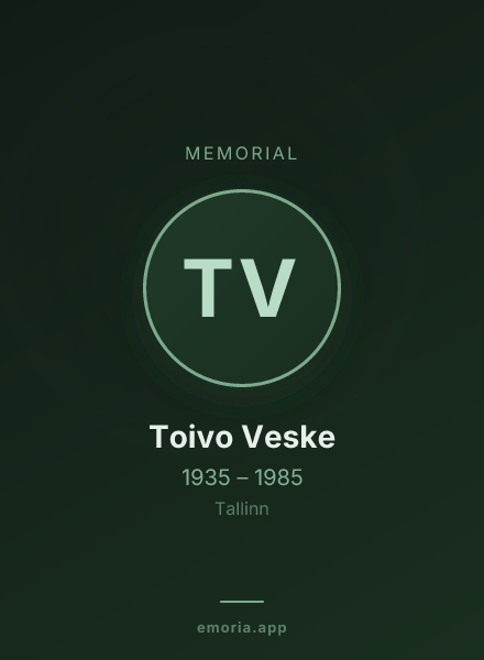 Memorial portrait of Toivo Veske