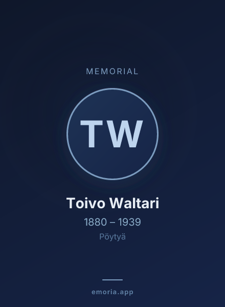 Memorial portrait of Toivo Waltari
