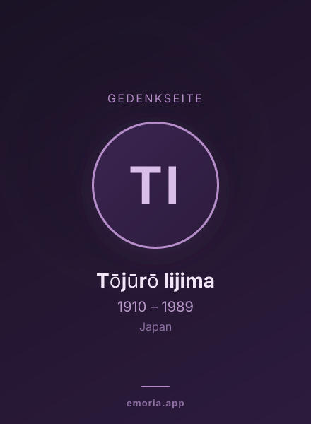 Gedenkportrait von Tōjūrō Iijima