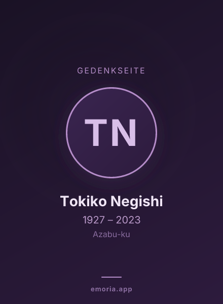 Gedenkportrait von Tokiko Negishi