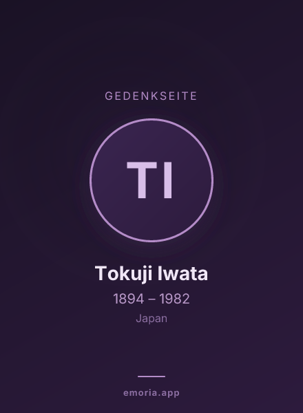 Gedenkportrait von Tokuji Iwata