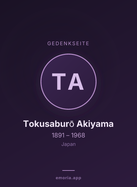 Gedenkportrait von Tokusaburō Akiyama