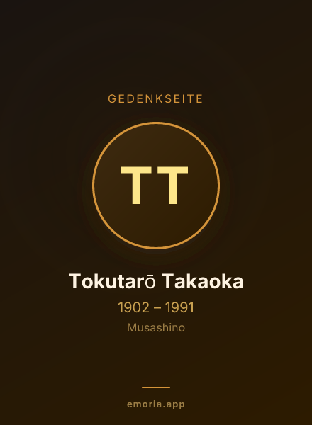 Gedenkportrait von Tokutarō Takaoka