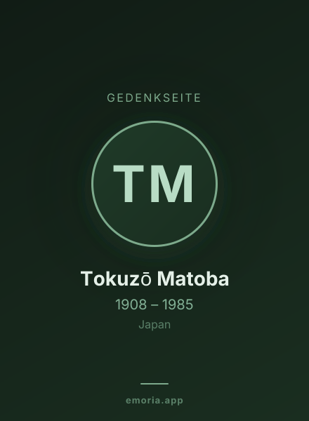 Gedenkportrait von Tokuzō Matoba