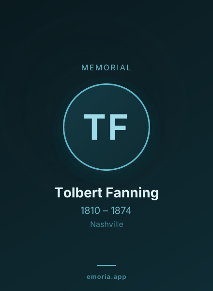 Memorial portrait of Tolbert Fanning