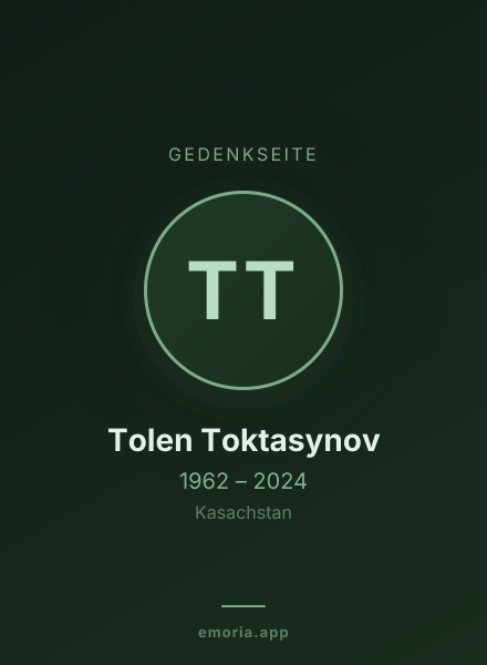 Gedenkportrait von Tolen Toktasynov