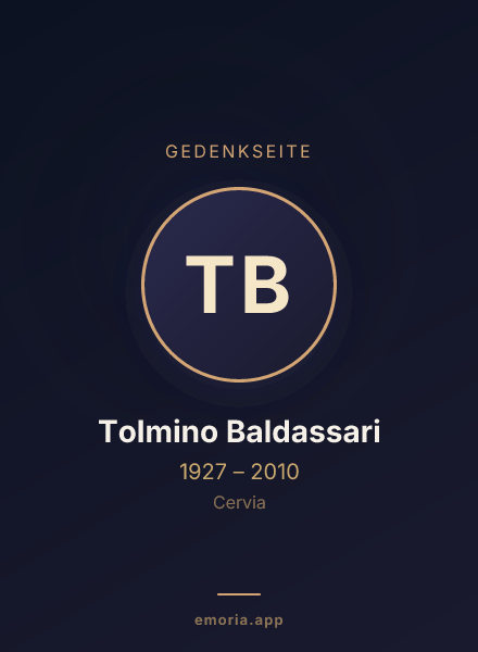 Gedenkportrait von Tolmino Baldassari