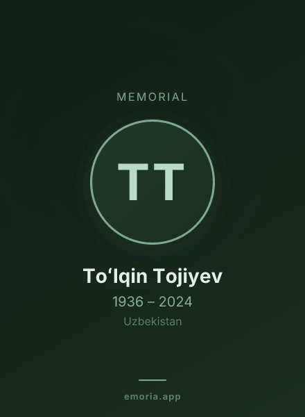 Memorial portrait of Toʻlqin Tojiyev