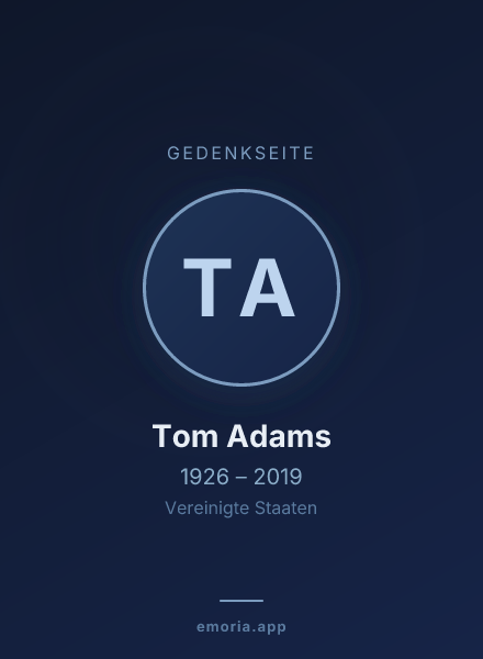 Gedenkportrait von Tom Adams