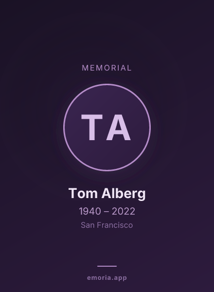 Memorial portrait of Tom Alberg