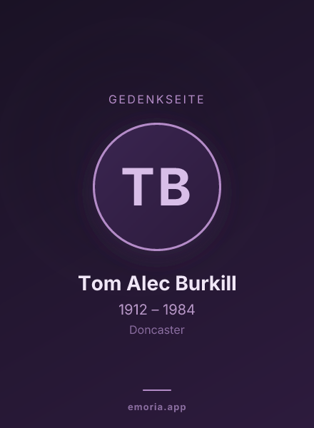 Gedenkportrait von Tom Alec Burkill