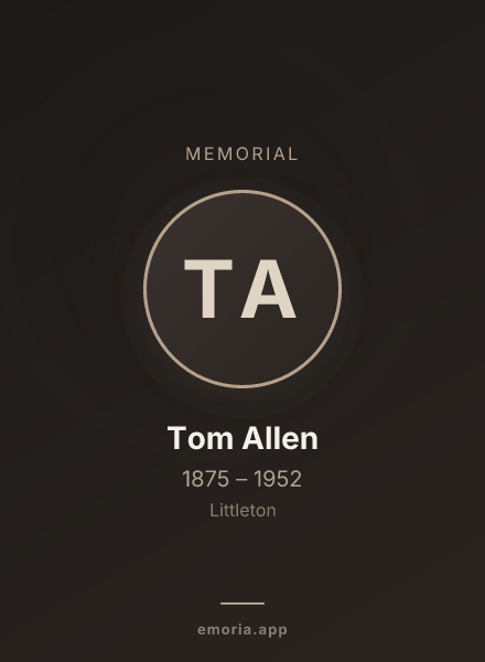 Memorial portrait of Tom Allen