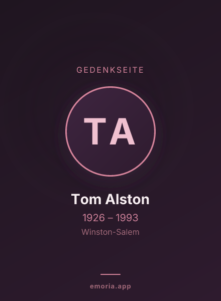 Gedenkportrait von Tom Alston
