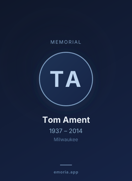 Memorial portrait of Tom Ament