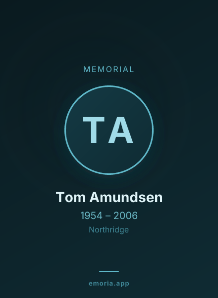 Memorial portrait of Tom Amundsen