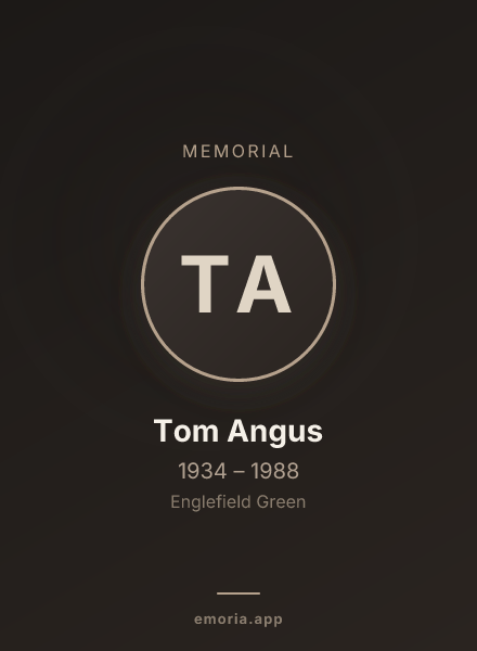 Memorial portrait of Tom Angus