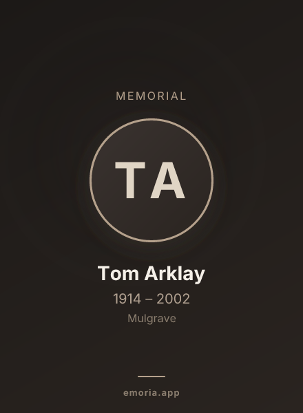 Memorial portrait of Tom Arklay