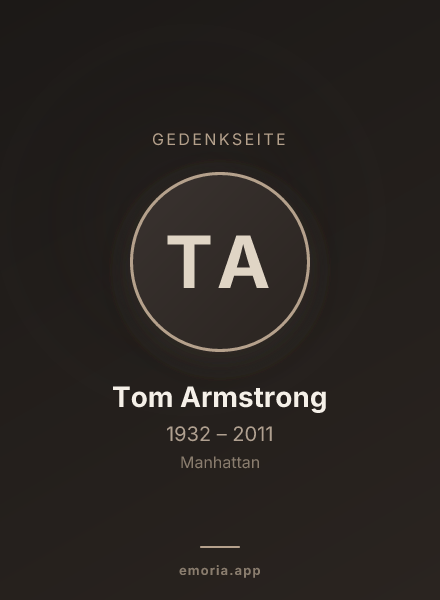 Gedenkportrait von Tom Armstrong