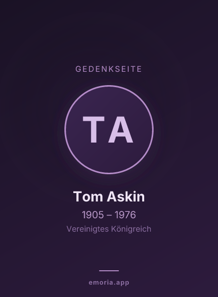 Gedenkportrait von Tom Askin