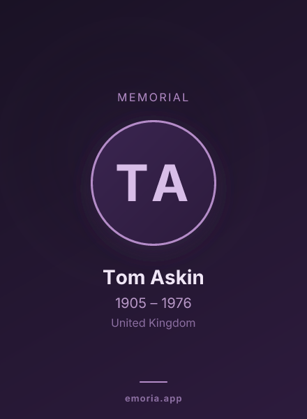 Memorial portrait of Tom Askin