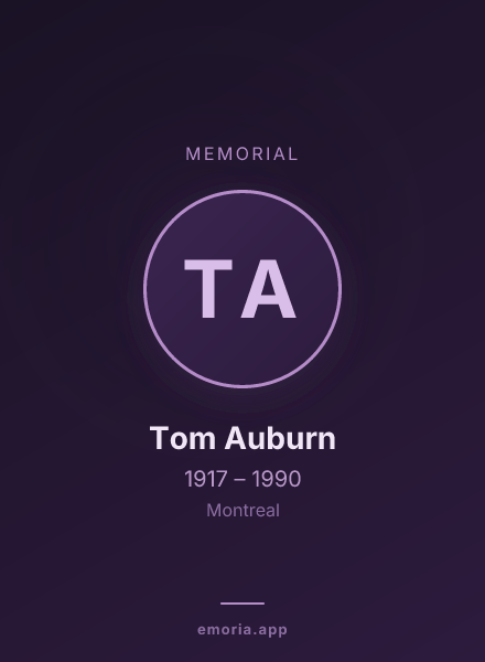 Memorial portrait of Tom Auburn