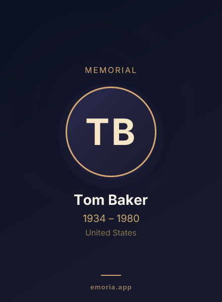 Memorial portrait of Tom Baker