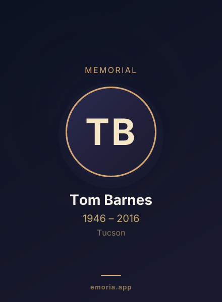 Memorial portrait of Tom Barnes