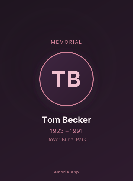 Memorial portrait of Tom Becker