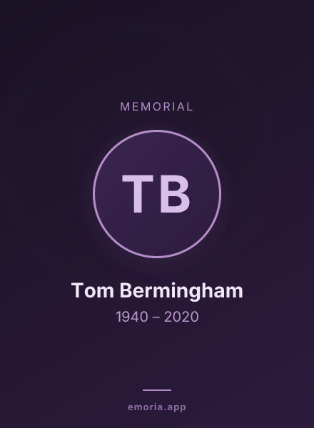 Memorial portrait of Tom Bermingham