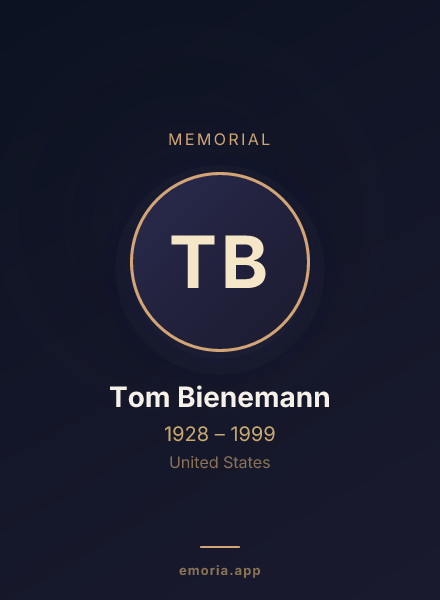 Memorial portrait of Tom Bienemann