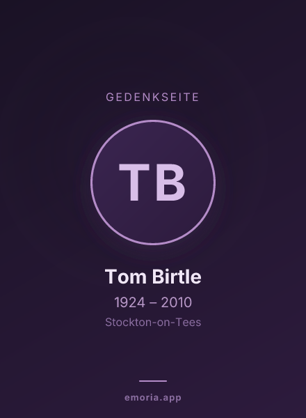 Gedenkportrait von Tom Birtle