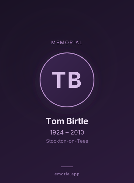 Memorial portrait of Tom Birtle