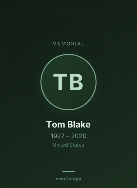 Memorial portrait of Tom Blake