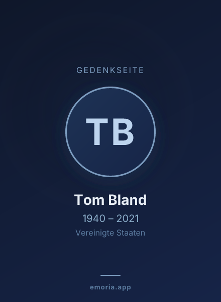 Gedenkportrait von Tom Bland