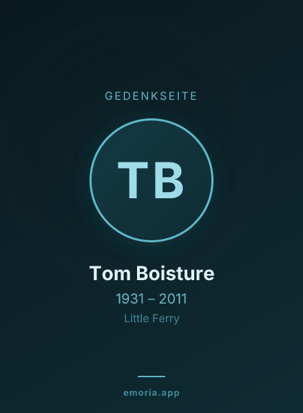 Gedenkportrait von Tom Boisture