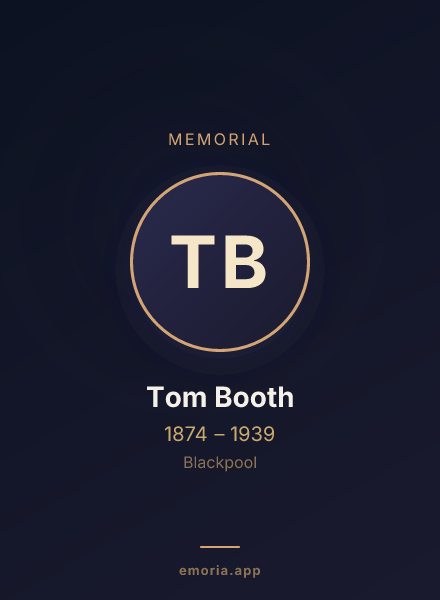 Memorial portrait of Tom Booth