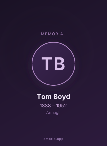 Memorial portrait of Tom Boyd