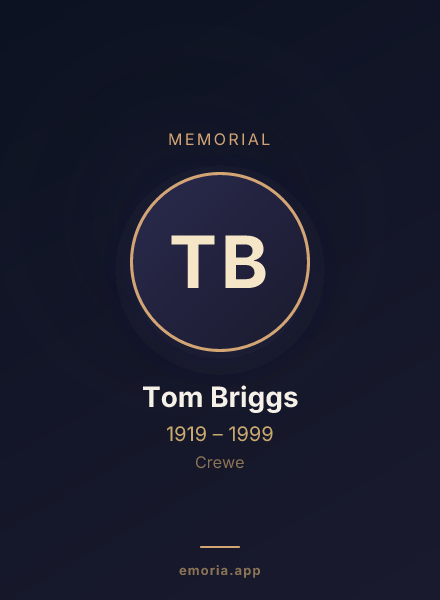 Memorial portrait of Tom Briggs