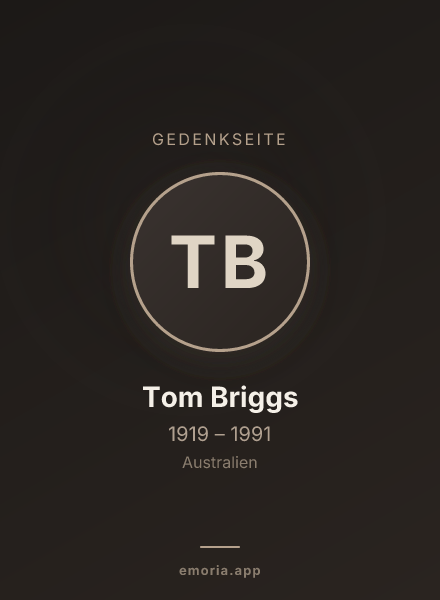 Gedenkportrait von Tom Briggs