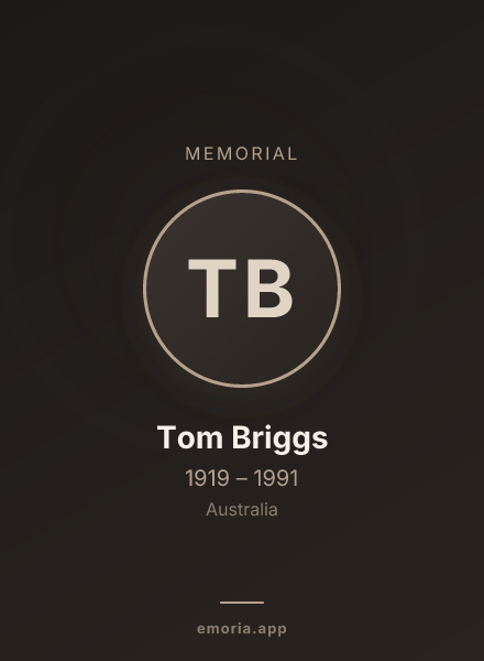 Memorial portrait of Tom Briggs