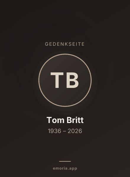 Gedenkportrait von Tom Britt