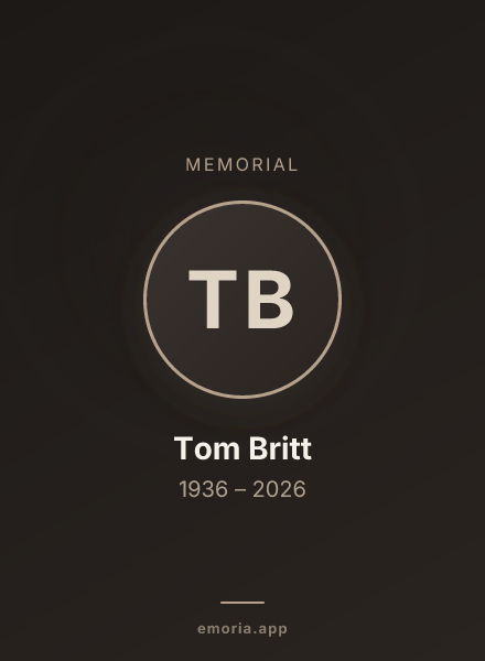 Memorial portrait of Tom Britt