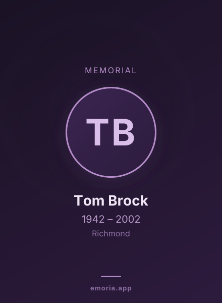 Memorial portrait of Tom Brock